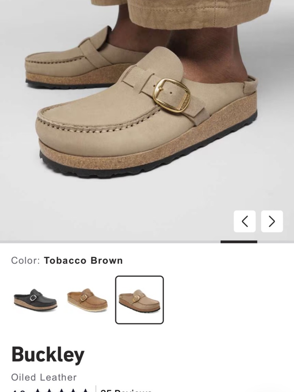 Birkenstock Buckley Tobacco Brown Suede Mule with Gold Buckle - Picture 5 of 10